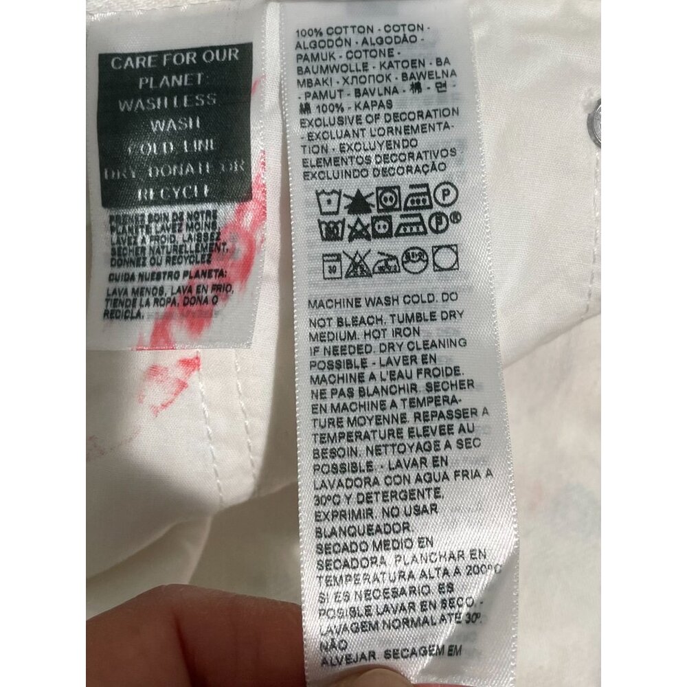 Levi’s 27/30 Middy Straight White Printed Denim Cotton Jeans NWT - Picture 8 of 14